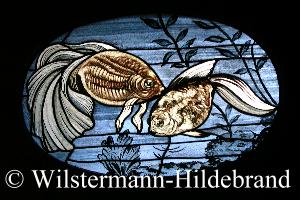 Fensterbild mit Goldfischen