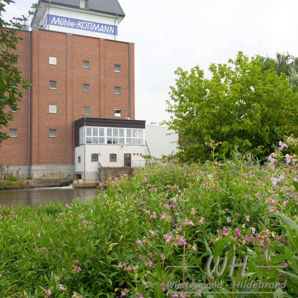 Blick auf die Mühle Kottmann über die Erft hinweg